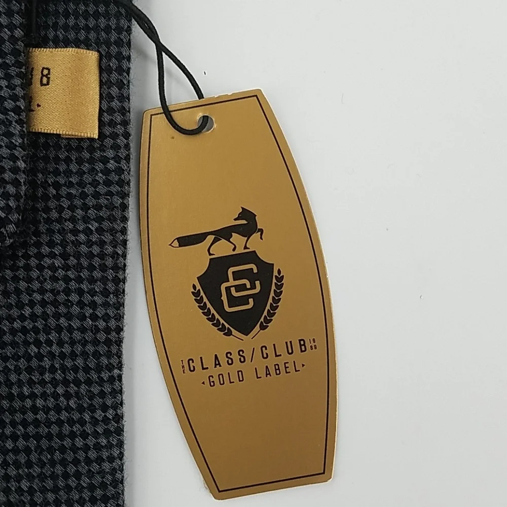 Class Club Boys Black and Gray Micro-Check Necktie